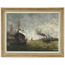 油画：Port of Hamburg, 1948