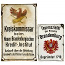 2个Brandenburg 搪瓷标牌，1935年前后