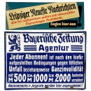 2个报纸广告牌（Bayerische Zeitung, Leipziger Neue Nachrichten）