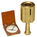 一个测量角度的仪器(Spherical Cross)和指南针, 约1900年