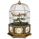 气动自动音乐机: 鸟笼里会唱歌的鸟, 带钟和闹钟功能