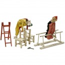 机械玩具表演杂技的小丑 Migault制造 约1930年