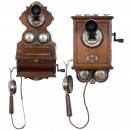 2台德国挂式电话机, 约1907年