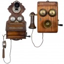 2台德国挂式电话机, 约1905年