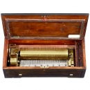 一次旋转可播放两首乐曲的滚筒音乐盒, 约1860年