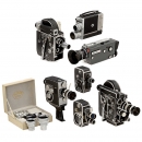 7 Movie Cameras 8 mm and 16 mm, c. 1960
