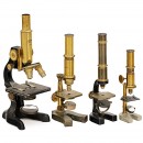 4 Microscopes, from 1890