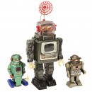 3 Japanese Tin Toy Robots, c. 1960
