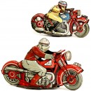 2 Italian Tin Toy Motorcyclists by F.S.C.