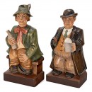 Pair of Carved Wood Whistling Automata by Karl Griesbaum, c. 197