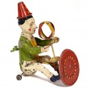 Günthermann Tin Toy Figure Turning Clown, c. 1910