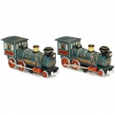 2 Battery-Operated Western Locomotives by Modern Toys, c. 1965