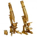 2 Brass Compound Microscopes, c. 1875