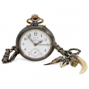 Pocket Watch with Alarm and Chain, c. 1900