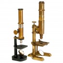 2 Brass Compound Microscopes, c. 1880