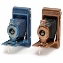 2 Hawk-Eye Rainbow No. 2A Cameras (Blue and Brown), 1931