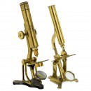 2 English Brass Compound Microscopes, c. 1860