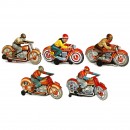 5 Technofix Tin Toy Motorcycles, 1960 onwards