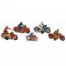 5 Tin Litho Toy Motorcycles, 1960 onwards