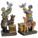 Elastolin Figures: German and French Soldier with Pidgeon-Camera