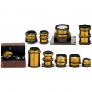 10 Brass Lenses by Taylor & Hobson
