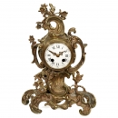 French Rococo-Style Boudoir Clock by Mougin, Ende of 19th Centur