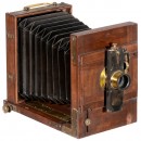 French Field Camera 13 x 18 cm with Special Shutter, c. 1880