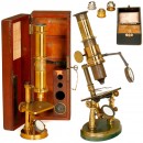 2 Brass Microscopes, c. 1860