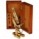 English Compound Microscope by Henry Crouch, c. 1870
