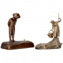 2 Figural Electrical Table Bells, c. 1910