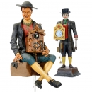 2 Figures of Black Forest Clock Peddlers