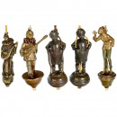 5 Figural Table Bells, c. 1910 and later