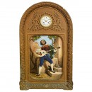 Rare Musical Automaton Picture Clock by Xavier Tharin, c. 1880