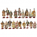 15 Chinese Opera-Type Dolls, Mid-20th Century