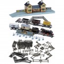 Bing Train Set with Station Building and further Accessories, c.