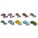 10 Tin Toy Promotional Cars, 1950s