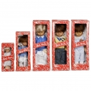 5 Boxed Käthe Kruse Dolls, c. 1980