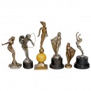 6 Female Nude Hood Ornaments, c. 1920 onwards