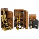 2 Brass Microscopes and Accessories