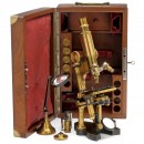 Large Microscope by Nachet with Accessories, c. 1875