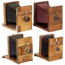 4 Field Cameras 13 x 18 cm, c. 1870-80