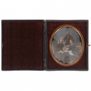 Hand-Tinted Oval Daguerreotype, c. 1845-50