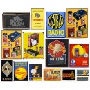 Collection of Enamel Radio and other Advertising Signs, c. 1930-