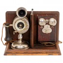 Strowger Automatic Dial Candlestick Telephone with Ringer Box, c