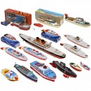 3 German Electric Toy Boats and Other Toy Ships or Boats, c. 195