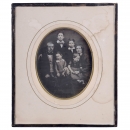 Daguerreotype of a Family with 4 Children, c. 1850