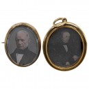 2 Daguerreotype Brooches, c. 1845-50