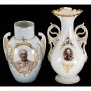 2 Photo Porcelain Vases, c. 1900