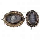 2 Daguerreotype Brooches, c. 1845-55