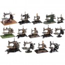 Fourteen Toy Sewing Machines